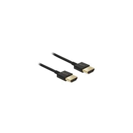 DeLOCK HDMI Male to HDMI Male Cable 2m - Premium Quality Black Cable for High-Speed Connections - Product No. 4043619847730